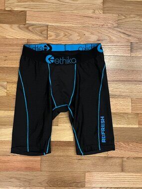Men's Small Ethika Staple Refresh Performance Boxer Briefs black Blue
